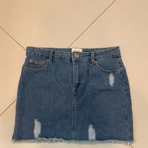 NWT Distressed Denim Skirt
